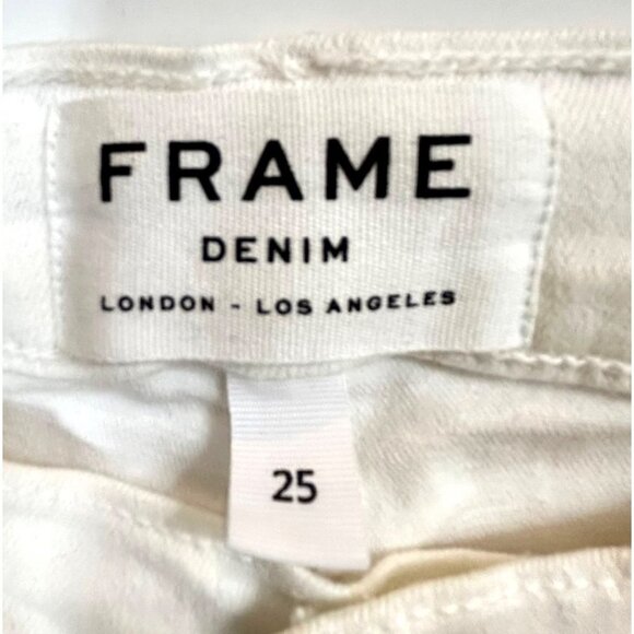 Frame Jean Womens 25 White Ankle Le Skinny De Jeanne Low Rise Stretch 5 Pocket - Picture 6 of 7